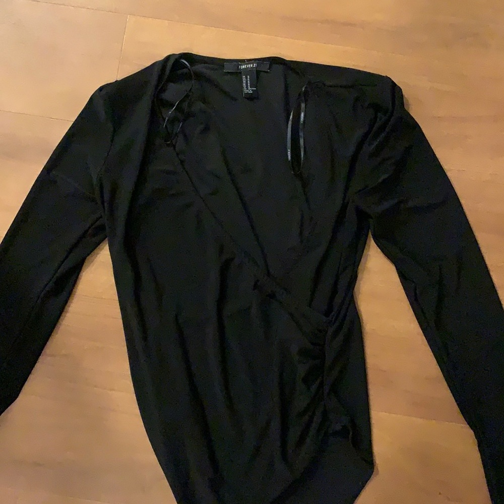 Long Sleeve Deep V Body Suit